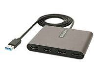 StarTech.com USB 3.0 till 4x HDMI-adapter - Externa video- och grafikkort - USB Type-A till dongel för Quad HDMI-skärmadapter - 1080p 60 Hz - USB A till HDMI-konverterare för flera skärmar - Endast Windows - Adapterkabel - USB typ A hane till HDMI hona - 1 m - rymdgrå - 1080p stöd 60 Hz USB32HD4