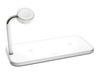 ZENS Dual+Watch Aluminium Wireless Charger - Trådlös laddningsmatta + växelströmsadapter - 20 Watt - Apple Fast Charge, FC - vit - för Apple Watch ZEDC05W/00