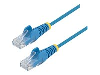 StarTech.com 2.5m Slim LSZH CAT6 Ethernet Cable, 10 Gigabit Snagless RJ45 100W PoE Patch Cord, CAT 6 10GbE UTP Network Cable w/Strain Relief, Blue, ETL, Low Smoke Zero Halogen - Category 6 - 28AWG (N6PAT250CMBLS) - Patch-kabel - RJ-45 (hane) till RJ-45 (hane) - 2.5 m - CAT 6 - hakfri - blå N6PAT250CMBLS