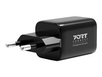 PORT Connect - Strömadapter - GaN-teknik - 45 Watt - 3.4 A - PD, PD 3.0, QC 3.0 - 2 utdatakontakter (USB typ A, 24 pin USB-C) - Europa 900105-EU