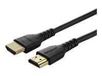 StarTech.com Premiumcertifierad HDMI 2.0-kabel på 2 m med Ethernet - Hållbar höghastighets UHD 4K 60 Hz HDR - Robust M/M HDMI-kabel med Aramidfiber - TPE - Ultra HD-skärmar, TV-apparater och skärmar - Premium hög hastighet - HDMI-kabel med Ethernet - HDMI hane till HDMI hane - 2 m - svart - för P/N: TB3DKM2HDL RHDMM2MP