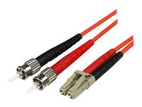 StarTech.com 5m Fiber Optic Cable - Multimode Duplex 50/125 - LSZH - LC/ST - OM2 - LC to ST Fiber Patch Cable - Patch-kabel - ST-läge (multi-mode) (hane) till LC multiläge (hane) - 5 m - 5 m - fiberoptisk - duplex - 50/125 mikron - OM2 - formpressad - orange - för P/N: MCM1110MMLC 50FIBLCST5