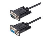 StarTech.com 3m RS232 Serial Null Modem Cable, Crossover Serial Cable w/Al-Mylar Shielding, DB9 Serial COM Port Cable Female to Male, Compatible w/DTE Devices - Tool-Less Design w/Thumbscrews, Black, F/M (9FMNM-3M-RS232-CABLE) - Nollmodemkabel - DB-9 (hona) till DB-9 (hane) - 3 m - formpressad, tumskruvar, crossover - svart 9FMNM-3M-RS232-CABLE