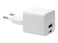 dbramante1928 re-charge - Strömadapter - 25 Watt - 2 utdatakontakter (USB-C, USB) - vit - Europa CH18EUWH7095