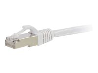 C2G Cat6a Booted Shielded (STP) Network Patch Cable - Patch-kabel - RJ-45 (hane) till RJ-45 (hane) - 10 m - STP - CAT 6a - formpressad, hakfri, tvinnad - vit 89941