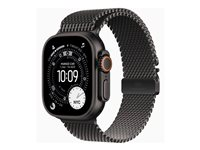 Apple Watch Ultra 3 - 49 mm - svart titan - Ja smart klocka med milanesisk loop - bandstorlek: S - 64 GB - LTE, Wi-Fi 4, UWB, Bluetooth, NFC - 5G - 61.8 g MF1N4KS/A