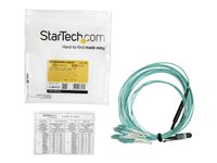 StarTech.com MTP to LC Breakout Cable - 15 ft / 5m - OM3 Multimode - 40Gb - Pull Tab - Plenum - MPO / MTP Connector - Fiber Optic Cable (MPO8LCPL5M) - Övergångskabel - MTP/MPO multi-mode (hona) tryck/dra till LC multiläge (hane) tryck/dra - 5 m - 5 m - fiberoptisk - 50/125 mikron - OM3 - plenum - havsblå MPO8LCPL5M