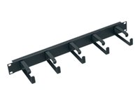 DataTel Cable Manager D-Ring - Kabelhanteringsarm - svart - 1U - 19" HCM-1D