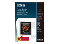Epson Photo Quality Ink Jet Paper - Matt - bestruket - kritvit - A4 (210 x 297 mm) - 102 g/m² - 100 ark papper - för EcoTank ET-2810, 2815, 2825, 2826, 2850, 2851, 2856, 4800, 4850; SureColor SC-P700, P900 C13S041061
