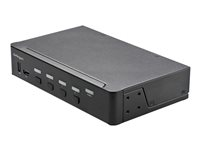 StarTech.com 4-ports HDMI KVM-switch - En skärm 4K 60 Hz Ultra HD HDR - Desktop HDMI 2.0 KVM-switch med 2 portar USB 3.0-hubb (5 Gbit/s) och 4x USB 2.0 HID, ljud - Snabbtangenter för omkoppling - TAA - Omkopplare för tangentbord/video/mus/ljud - 4 x KVM/ljud - 1 lokal användare - skrivbordsmodell, rackmonterbar - TAA-kompatibel SV431HU34K6