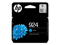 HP 924 - 6 ml - cyan - original - Officejet - bläckpatron - för Officejet Pro 8120e, 8122e, 8125e, 8130e, 8134e, 8135e, 8138e, 8139e 4K0U3NE#LS3