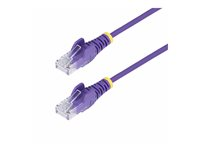 StarTech.com 10m Purple Slim CAT6 Ethernet Cable, Snagless, 28AWG, LSZH - Patch-kabel - RJ-45 (hane) till RJ-45 (hane) - 10 m - 3.6 mm - UTP - CAT 5/5e/6 - IEEE 802.3bt - halogenfri, hakfri, koppartrådar - lila N6PAT10MPLS