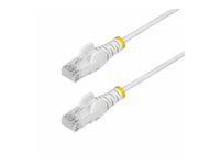 StarTech.com 1m White Slim CAT6 Ethernet Cable, Snagless, 28AWG, LSZH - Patch-kabel - RJ-45 (hane) till RJ-45 (hane) - 1 m - 3.6 mm - UTP - CAT 5/5e/6 - IEEE 802.3bt - halogenfri, hakfri - vit N6PAT100CMWHS