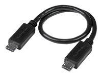 StarTech 8in Micro USB to Micro USB Cable - Male to Male - Micro USB OTG Cable for Your Mobile Device (UUUSBOTG8IN) - USB-kabel - mikro-USB typ B (hane) till mikro-USB typ B (hane) - USB OTG - 20.32 cm - svart UUUSBOTG8IN
