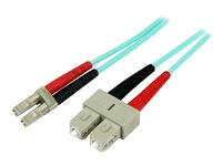 StarTech.com 1m Fiber Optic Cable - 10 Gb Aqua - Multimode Duplex 50/125 - LSZH - LC/SC - OM3 - LC to SC Fiber Patch Cable - Patch-kabel - LC multiläge (hane) till SC-läge (multi-mode) (hane) - 1 m - 1 m - fiberoptisk - duplex - 50/125 mikron - havsblå A50FBLCSC1