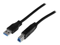 StarTech.com 2m 6 ft Certified SuperSpeed USB 3.0 A to B Cable Cord - USB 3 Cable - 1x USB 3.0 A (M), 1x USB 3.0 B (M) - 2 meter, Black (USB3CAB2M) - USB-kabel - USB Type B (hane) till USB typ A (hane) - USB 3.0 - 2 m - formpressad - svart - för P/N: KITBXDOCKPEU, KITBXDOCKPNA, KITBXDOCKPUK, SV231HU34K6, SV231QDPU34K, SV431HU34K6 USB3CAB2M