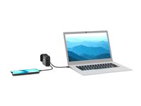 PORT Connect - Strömadapter - GaN-teknik - 120 Watt - 5 A - PD, PD 3.0, QC - 4 utdatakontakter (USB typ A, 3 x USB-C) - svart - Europa 900107-UK