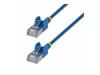 Startech - Patch-kabel - RJ-45 (hane) till RJ-45 (hane) - 3 m - 3.7 mm - U/FTP - CAT 6a - hakfri, ultra-tunn, koppartrådar - blå N6APATSTP34BLS3M