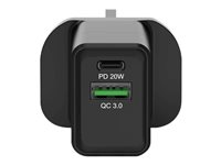 PORT Connect - Strömadapter - 20 Watt - 3 A - QC 3.0 - 2 utdatakontakter (USB, 24 pin USB-C) - Storbritannien 900069-UK