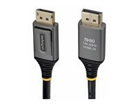 StarTech - DisplayPort-kabel - DisplayPort (hane) spärrad till DisplayPort (hane) spärrad - DisplayPort 2.1 - 1 m - passiv, 16K60Hz stöd, 10K60Hz stöd, 8K60Hz stöd, 8K240Hz stöd, UHBR20, upp till 80 Gbps dataöverföringshastighet, VESA DP80-certifierad, HDR10-stöd - svart DP21V-1M-DP80-CABLE