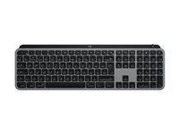 Logitech Master Series MX Keys S for Mac - Tangentbord - full size - bakgrundsbelyst - trådlös - Bluetooth LE - QWERTY - brittisk - rymdgrå 920-011635