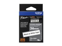 Brother TZe-S261 - Extrastark häftning - svart på vitt - Rulle 3,6 cm x 8 m) 1 kassett(er) bandlaminat - för P-Touch PT-3600, 9200, 9500, 9600, 9700, 9800, D800, P900, P950; P-Touch Cube PT-P910 TZES261
