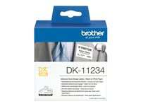 Brother DK11234 - Papper - självhäftande - svart på vitt - 60 x 86 mm 260 etikett (er) (1 rulle/rullar x 260 matrisskurna etiketter - för Brother QL-1100, QL-1110NWB, QL-600B, QL-600G, QL-600R, QL-800, QL-810W, QL-820NWB DK11234