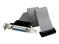 StarTech.com Low Profile 16in Parallel Port Header Cable Adapter w/ Bracket - DB25 to IDC26 Parallel Port Bracket DB-25 (F) to IDC 26 (F) (PLATE25F16LP) - Parallellpanel - DB-25 (hona) till 26 pin IDC (hona) - 40.64 cm - grå PLATE25F16LP