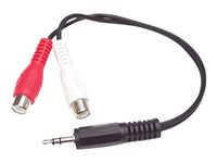 StarTech.com 6in Stereo Audio Y-Cable - 3.5mm Male to 2x RCA Female - Headphone Jack to RCA - Computer / MP3 to Stereo 1x Mini-Jack 2x RCA (MUMFRCA) - Ljudkabel - RCA x 2 hona till mini-phone stereo 3.5 mm hane - 15.24 cm - svart - för P/N: PEXSOUND7CH, SV411KUSB MUMFRCA