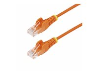 StarTech.com 1m Orange Slim CAT6 Ethernet Cable, Snagless, 28AWG, LSZH - Patch-kabel - RJ-45 (hane) till RJ-45 (hane) - 1 m - 3.6 mm - UTP - CAT 5/5e/6 - IEEE 802.3bt - halogenfri, hakfri - orange N6PAT100CMORS