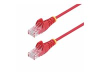 StarTech.com 5m Red Slim CAT6 Ethernet Cable, Snagless, 28AWG, LSZH - Patch-kabel - RJ-45 (hane) till RJ-45 (hane) - 5 m - 3.6 mm - UTP - CAT 5/5e/6 - IEEE 802.3bt - halogenfri, hakfri, koppartrådar - röd N6PAT5MRDS
