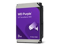 WD Purple - Hårddisk - Övervakning - 3 TB - inbyggd - 3.5" - SATA 6Gb/s - buffert: 128 MB WD34PURZ