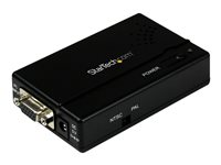 StarTech.com High Resolution VGA to Composite (RCA) or S-Video Converter - PC to TV Video Adapter - 1600x1200 RGB to TV (VGA2VID) - Videokonverterare - VGA - kompositvideo, S-video - svart VGA2VID
