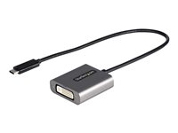 StarTech USB C to DVI Adapter, 1920x1200p, USB-C to DVI-D Adapter, USB Type C to DVI Monitor, Video Converter, Thunderbolt 3 Compatible, USB-C to DVI Dongle, 12" Long Attached Cable - USB C Display Adapter (CDP2DVIEC) - Videokort - enkel länk - USB-C (hane) till DVI-I (hona) - Thunderbolt 3 - 38 cm - stöd för 1200p - svart - för P/N: DVIIDMM10, DVIIDMM15, DVIIDMM20, DVIIDMM6, TB4CDOCK CDP2DVIEC