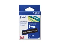 Brother TZe-325 - Standardlim - vitt på svart - Rulle (0,9 cm x 8 m) 1 kassett(er) bandlaminat - för Brother PT-D210, D600, H110; P-Touch PT-1005, 1880, H110, P900; P-Touch Cube Plus PT-P710 TZE325