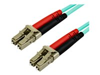 StarTech.com 15 m OM4 LC to LC Multimode Duplex Fiber Optic Patch Cable- Aqua - 50/125 - Fiber Optic Cable - 40/100Gb - LSZH (450FBLCLC15) - Patch-kabel - LC multiläge (hane) till LC multiläge (hane) - 15 m - 15 m - fiberoptisk - duplex - 50/125 mikron - OM4 - havsblå 450FBLCLC15