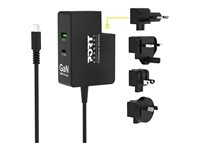 PORT Connect - Strömadapter - 100 Watt - 5 A - PD, QC - 3 utdatakontakter (USB, 24 pin USB-C) 902103