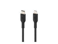 Belkin BoostCharge - Lightning-kabel - USB-C hane till Lightning hane - 2 m - svart - USB-strömförsörjning (18W) CAA004BT2MBK
