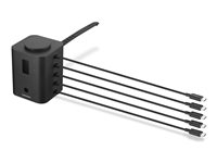 Lenovo Smart Charger - Laddningsstation - 19 Watt - 1 A - 5 utdatakontakter (USB-C) - svart - Världsomspännande 40G0SC65WW