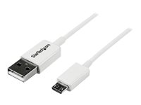 StarTech.com 0.5m White Micro USB Cable Cord - A to Micro B - Micro USB Charging Data Cable - USB 2.0 - 1x USB A Male, 1x USB Micro B Male (USBPAUB50CMW) - USB-kabel - mikro-USB typ B (hane) till USB (hane) - USB 2.0 - 0.5 m - formpressad - vit - för P/N: HB30C4AFS, USB3SMDOCK4K, USBEXTPAA2MW, USBEXTPAA3MW, USBPAUB1MW, USBPAUB2MW USBPAUB50CMW