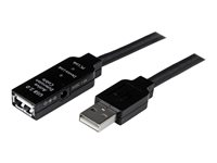 StarTech.com 10 m aktiv USB 2.0-förlängningskabel - M/F - USB-förlängningskabel - USB (hona) till USB (hane) - USB 2.0 - 10 m - aktiv - svart - för P/N: LTUB1MBK, SVA5H2NEUA, UUSBOTG USB2AAEXT10M