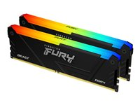 Kingston FURY Beast RGB - DDR4 - sats - 64 GB: 2 x 32 GB - DIMM 288-pin - 3200 MT/s / PC4-25600 - CL16 - 1.35 V - ej buffrad - icke ECC - svart KF432C16BB2AK2/64