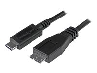 StarTech.com USB C to Micro USB Cable 0.5m - USB 3.1 Type C to Micro USB Type B Cable - Micro USB 3.1 to USB-C - Thunderbolt 3 Compatible (USB31CUB50CM) - USB-kabel - USB-C (hane) till Micro-USB typ B (hane) - USB 3.1 Gen 2 - 50 cm - svart - för P/N: HB31C2A1CGS, HB31C2A2CB, HB31C3A1CS, HB31C3ASDMB, HB31C4AS, PEXUSB311AC3, PEXUSB321C USB31CUB50CM