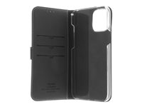 Insmat Exclusive - Vikbart fodral för mobiltelefon - papper, kartong, läder, polykarbonat, bomull, aluminiumfolie, brons - vit - för Apple iPhone 12, 12 Pro 650-2893