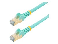StarTech.com 7.5m CAT6A Ethernet Cable, 10 Gigabit Shielded Snagless RJ45 100W PoE Patch Cord, CAT 6A 10GbE STP Network Cable w/Strain Relief, Aqua, Fluke Tested/UL Certified Wiring/TIA - Category 6A - 26AWG (6ASPAT750CMAQ) - Patch-kabel - RJ-45 (hane) till RJ-45 (hane) - 7.5 m - STP - CAT 6a - hakfri, formpressad - havsblå 6ASPAT750CMAQ