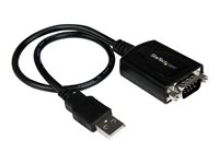 StarTech.com 30 cm USB till RS232 seriell DB9 kabeladapter med COM-retention - Seriell adapter - USB - RS-232 - svart ICUSB232PRO