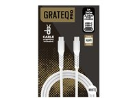 GRATEQ PRO - USB-kabel - 24 pin USB-C (hane) till 24 pin USB-C (hane) - 5 A - 2.25 m - USB-strömförsörjning (240W) - vit 86012GC