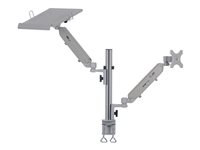 Eaton Tripp Lite Series Full-Motion Desktop Clamp for Laptop and 17" to 32" Monitor, Aluminum, TAA - Monteringssats - justerbar arm med full rörlighet - för Bildskärm - aluminium, stål - silver - skärmstorlek: 17"-32" - disk-monteringsbar - TAA-kompatibel DDR1732NBMTAA