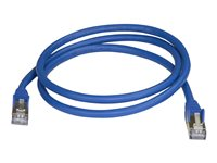StarTech.com cat6a ethernet-kabel - Patch-kabel - RJ-45 (hane) till RJ-45 (hane) - 5 m - STP - CAT 6a - formpressad, hakfri - blå 6ASPAT5MBL
