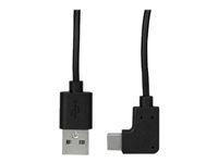 StarTech.com USB to USB C Cable - 1m / 3 ft - Right Angle USB Cable - USB A to USB C Cable - USB 2.0 Cable - USB Type C Cable (USB2AC1MR) - USB-kabel - USB (hane) rak till 24 pin USB-C (hane) högervinklad - USB 2.0 - 1 m - svart USB2AC1MR